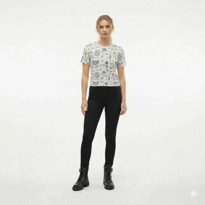 Women Lime Printed T-shirt