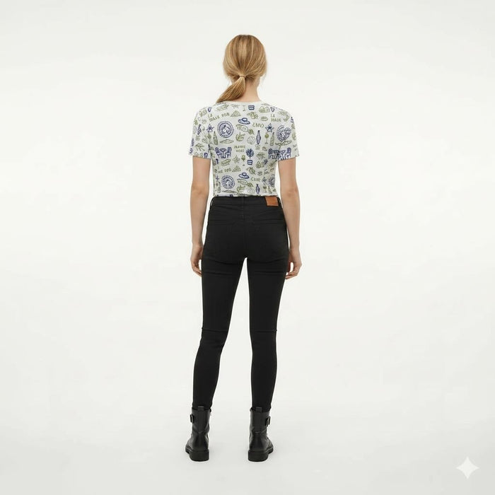Women Lime Printed T-shirt
