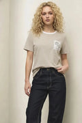 Women Mastic Striped Pockets T-shirt