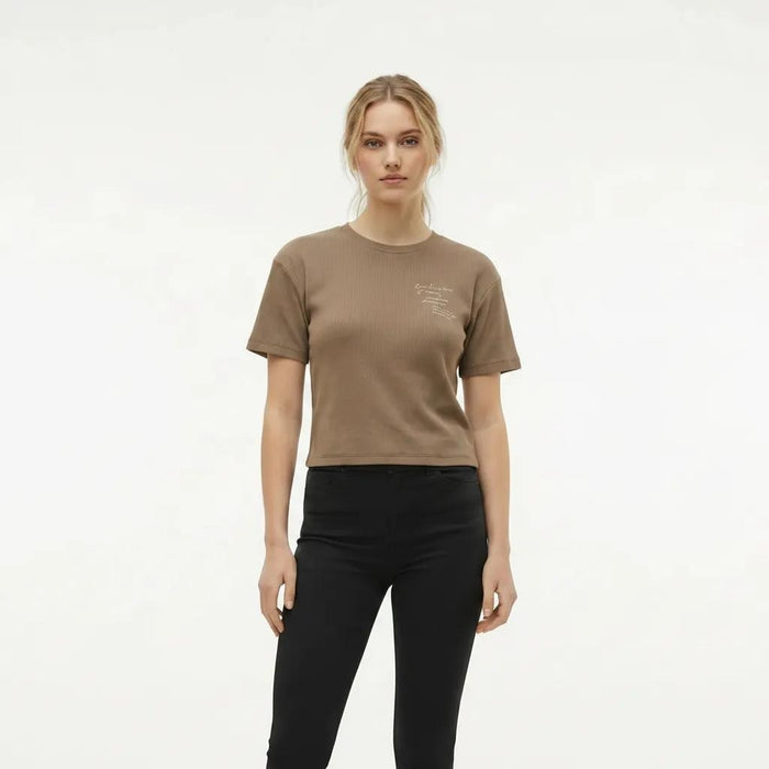 Women Mocha Typography T-shirt