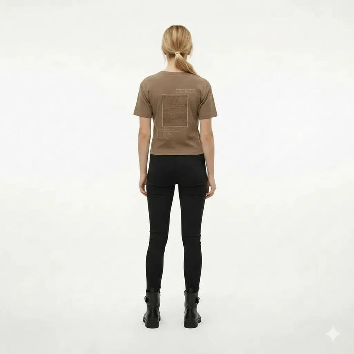 Women Mocha Typography T-shirt