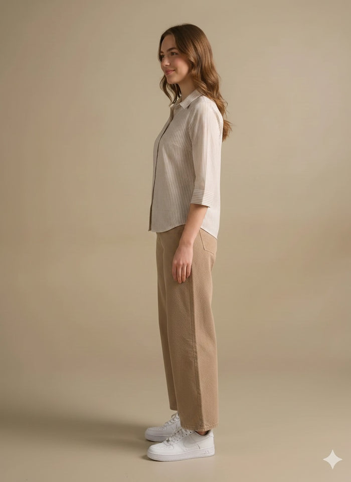 Women Natural Striped Shirts