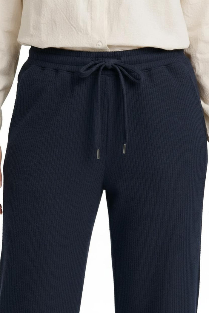 Women Navy Regular Fit Textured Joggers