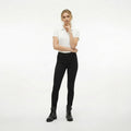 Women Off White Solid Polo Neck T-Shirt