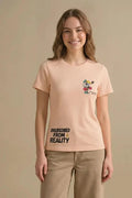 Women Peach Printed T-shirt