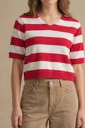 Women Pink Colour Blocked T-Shirt