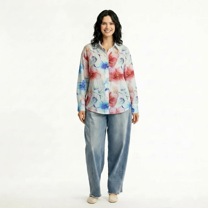 Women Pink Floral Printed Casual Shirt