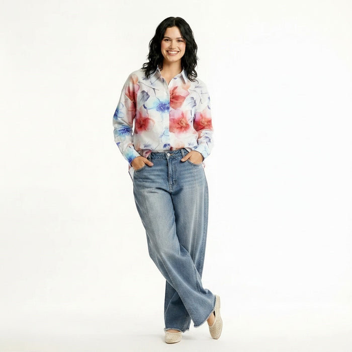 Women Pink Floral Printed Casual Shirt