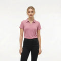 Women Rose Solid Polo Neck T-Shirt