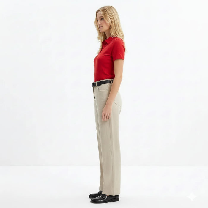 Women Salsa Solid Polo Neck T-Shirt
