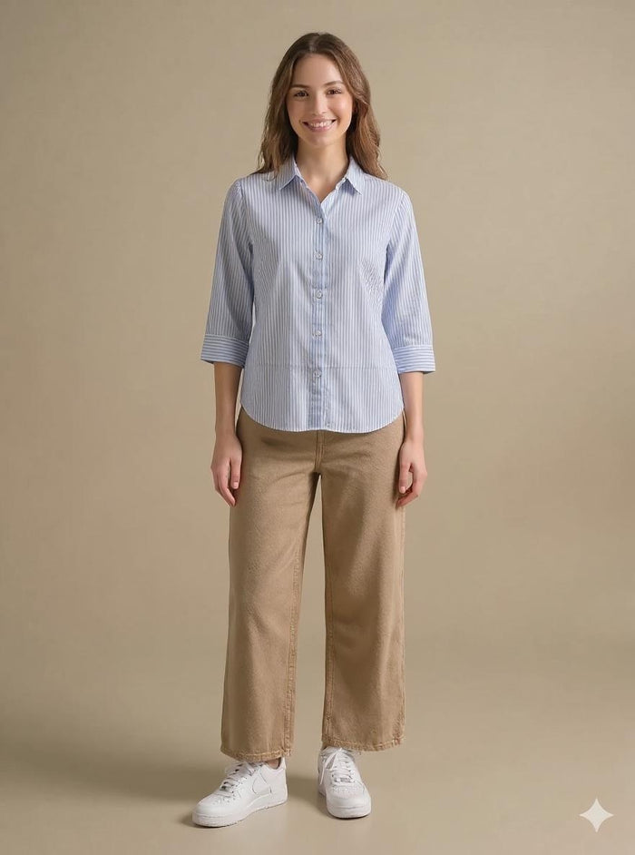 Women Sky Striped Shirts