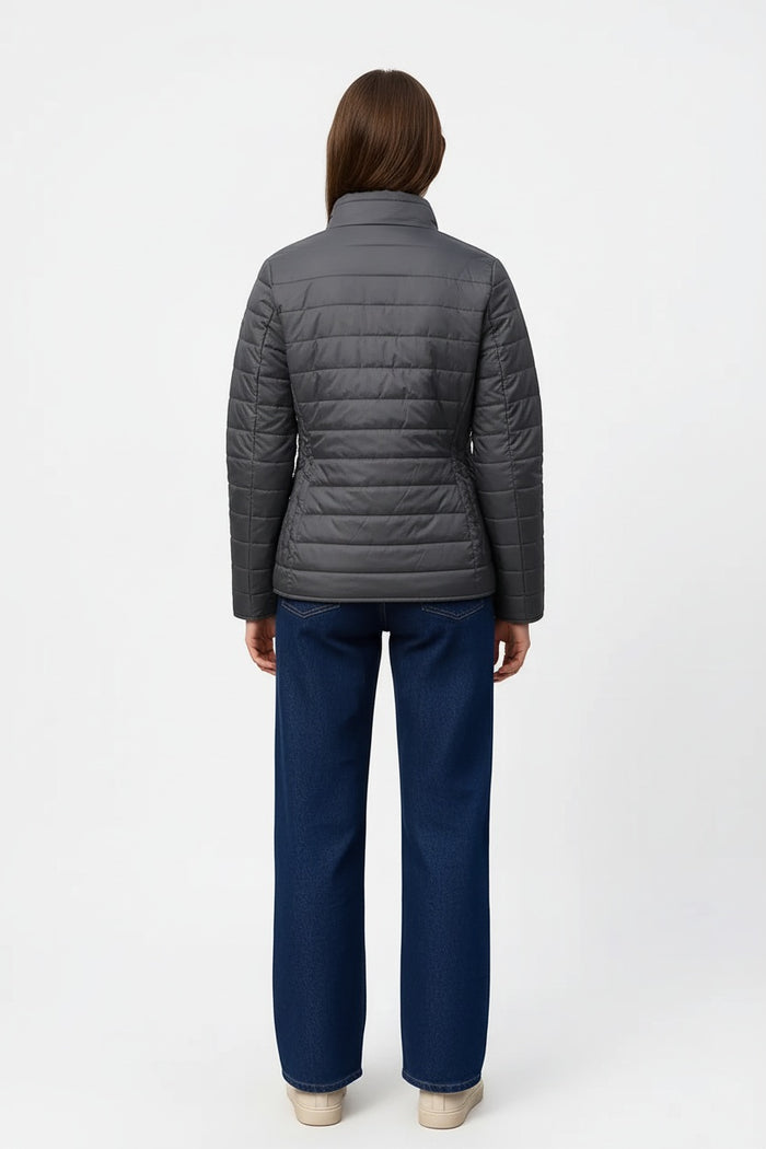 Women Solid Mandarin Neck Jacket