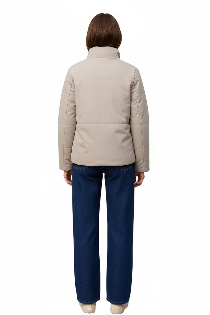 Women Solid Mandarin Neck Jacket