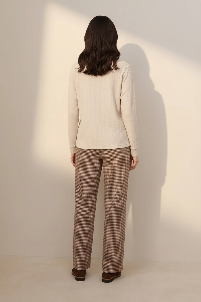 Women Solid Round Neck Sweatshirt