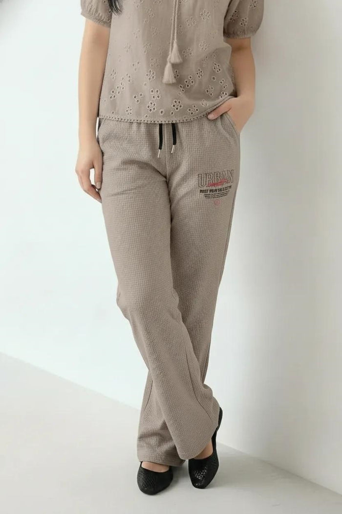 Women Stone Regular Fit Textured Track Pants