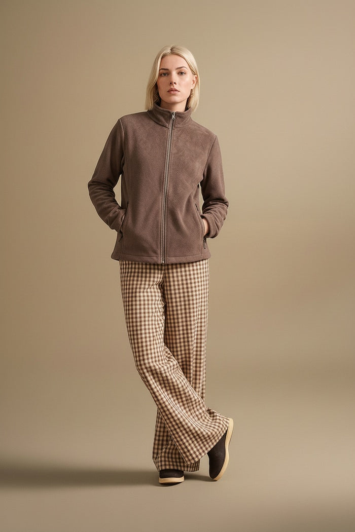 Women Suede Lightweight Woven Jacket