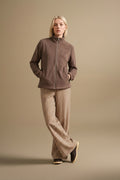 Women Suede Lightweight Woven Jacket