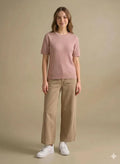 Women Suede Pink T-shirt