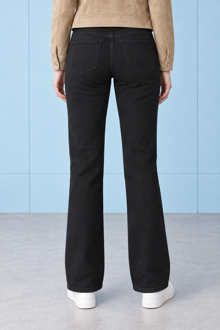Women’s Black Bootcut Jeans – Regular Fit High-Rise Denim Jeans