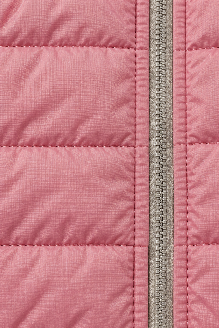 Women’s Lightweight Reversible Woven Puffer Gilet – Stone & Blush Regular Fit