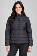 Women’s Lightweight Reversible Woven Puffer Jacket – Black & Wine Regular Fit