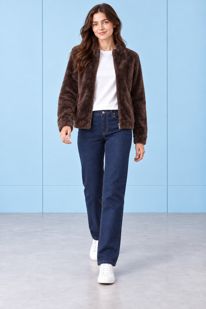 Women’s Navy Straight Fit Denim Jeans – Classic Everyday Jeans