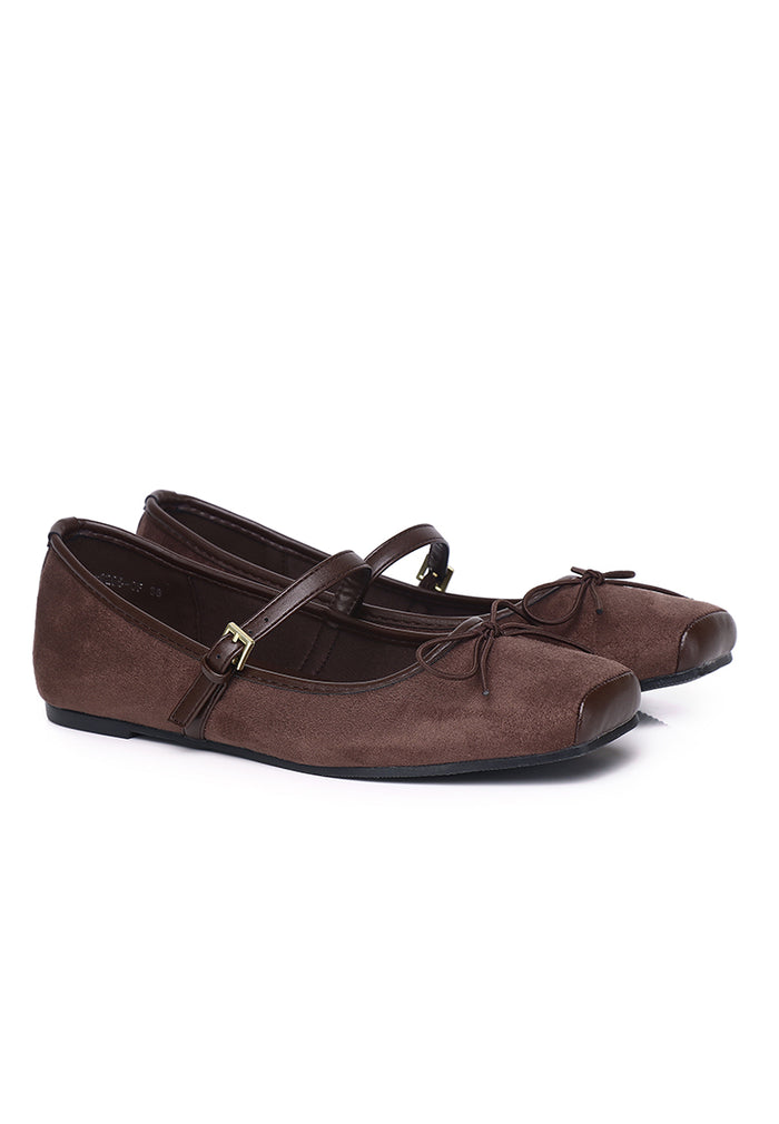 Yeri Square Toe Mary Jane with Bow Ballerina & Flats